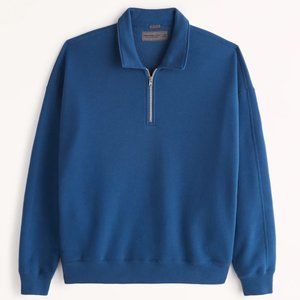 NWT Abercrombie Men's Fold-Down Quarter-Zip Sweatshirt